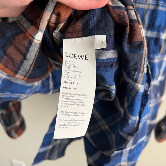 Loewe anagram plaid button down shirt - Picture 11 of 12